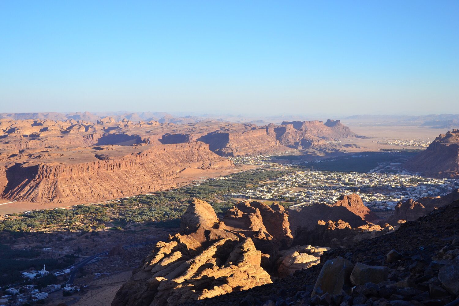 A monumental Nabataean tomb carved into sandstone at Hegra, AlUla