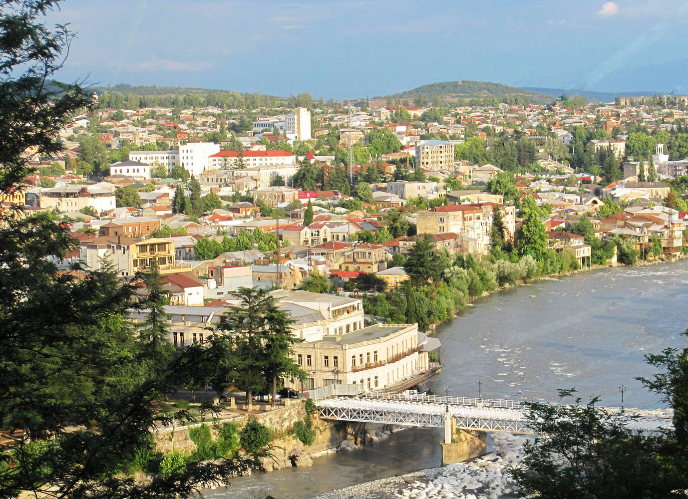 The Bagrati Cathedral overlooking the historic city of Kutaisi, Georgia