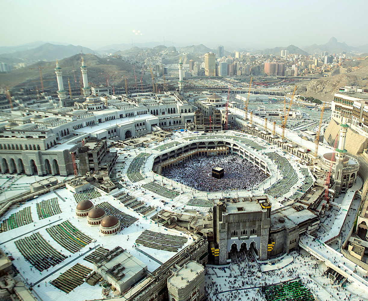 The Masjid al-Haram surrounding the Kaaba in Makkah