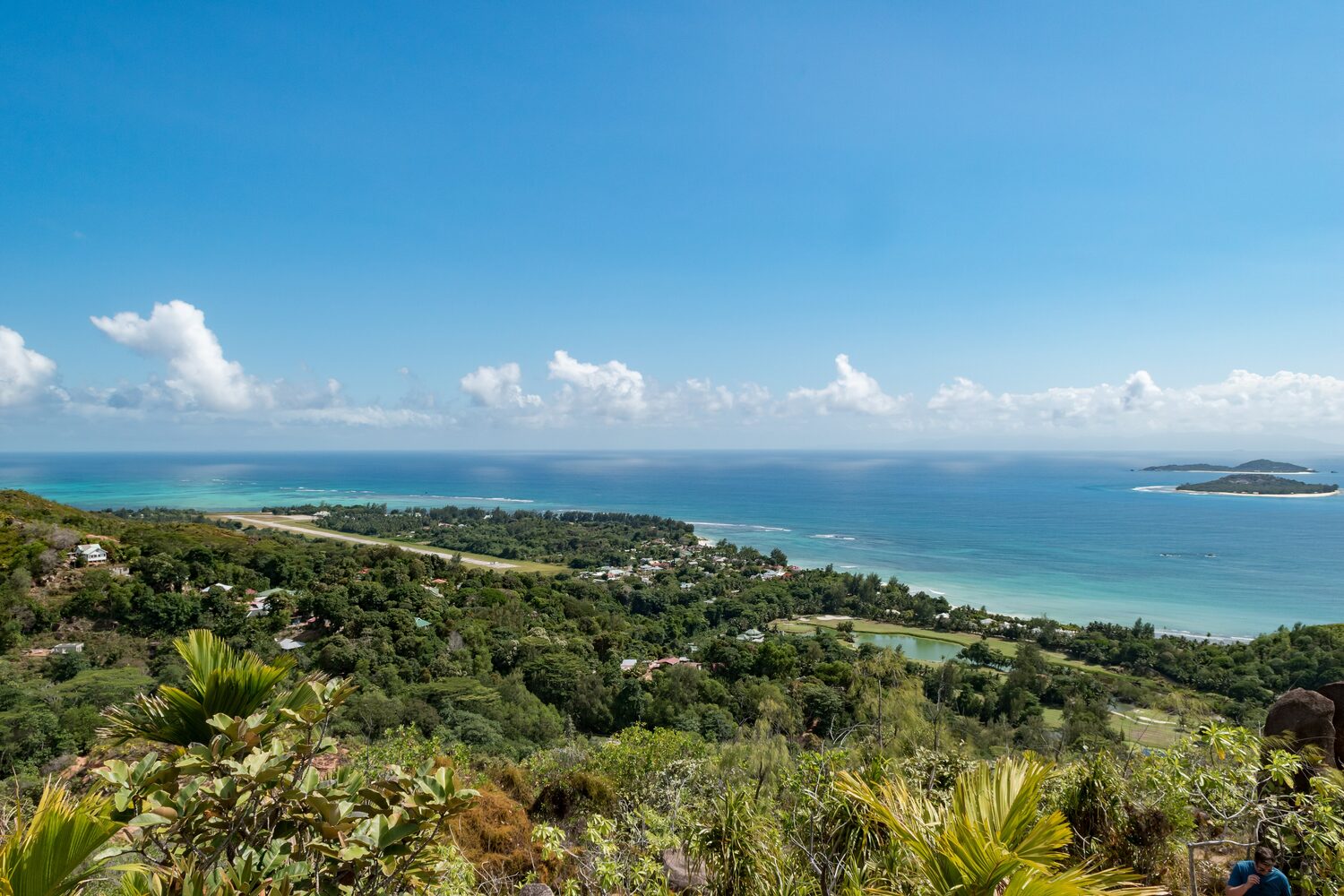 The white-sand beach of Anse Lazio on Praslin island in the Seychelles
