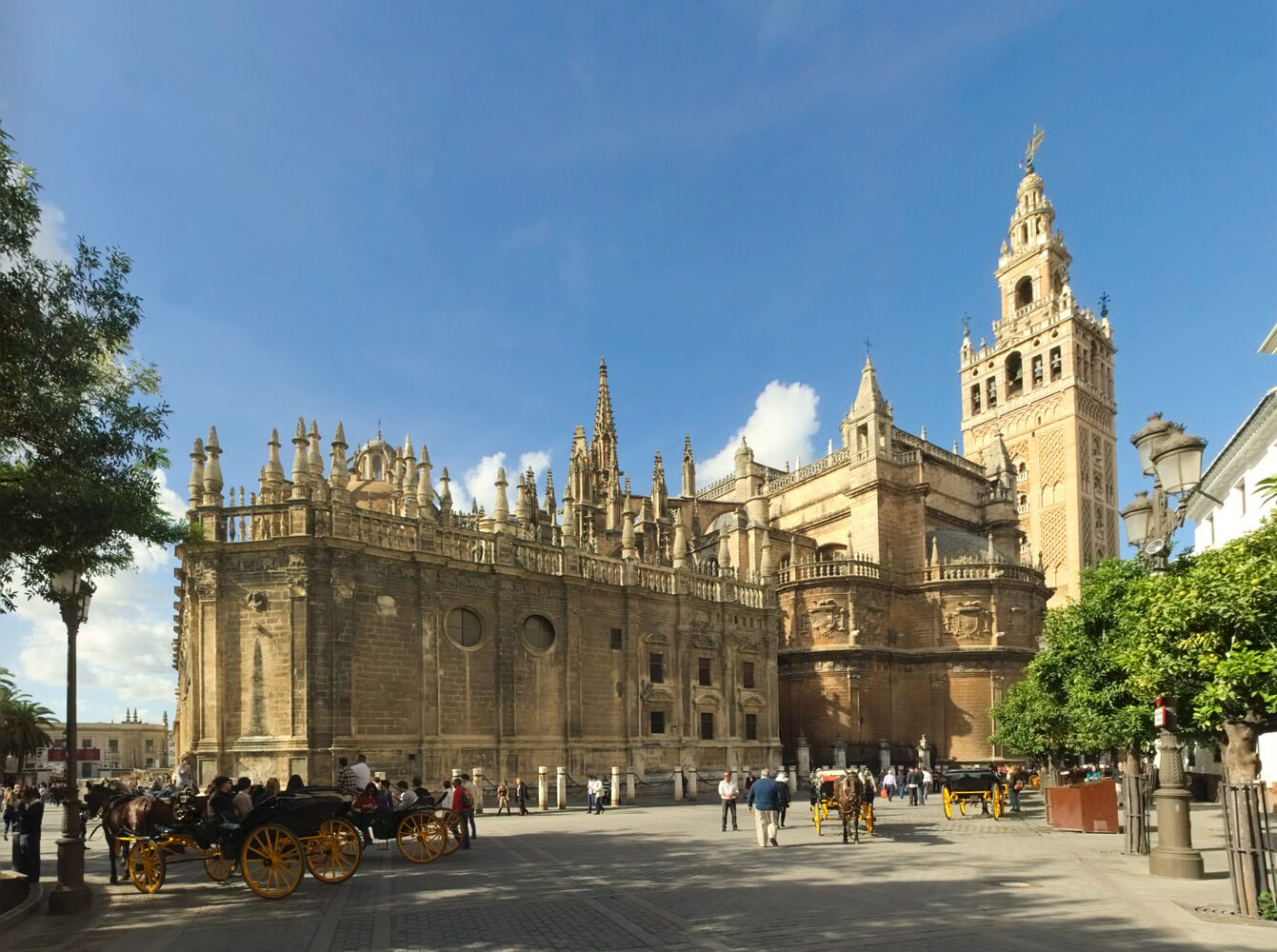 The Giralda bell tower and Seville Cathedral rising above the Andalusian old city