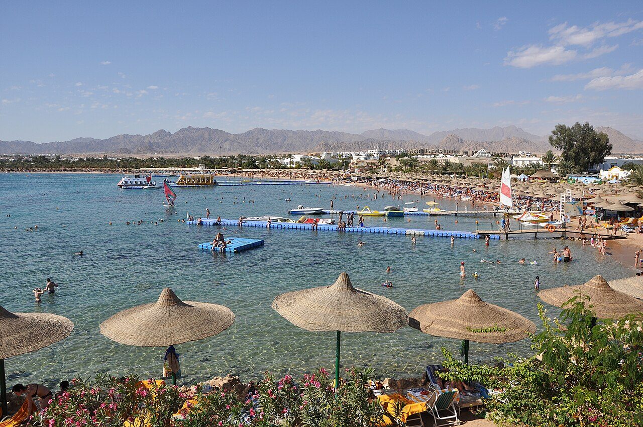 Crystal-clear Red Sea waters and coral reefs at Sharm El Sheikh